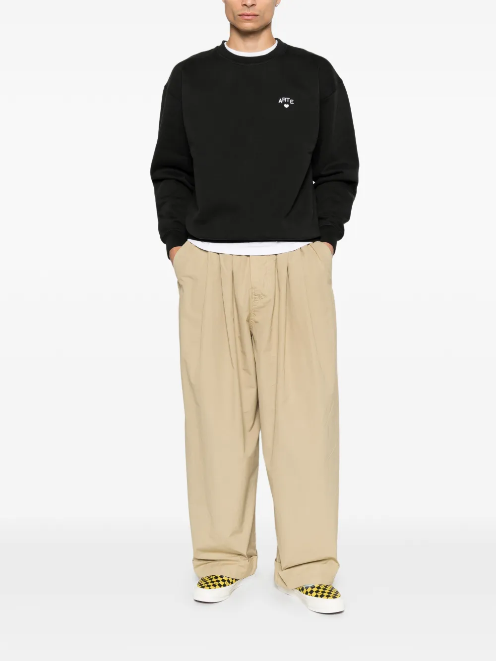 Arte Antwerp Sweater met geborduurd logo Zwart