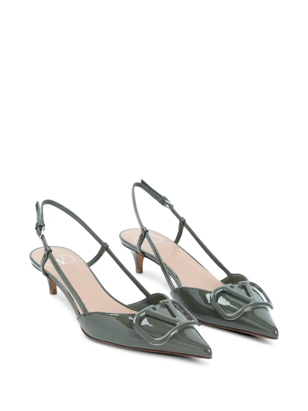 Valentino Garavani logo-plaque pumps Groen