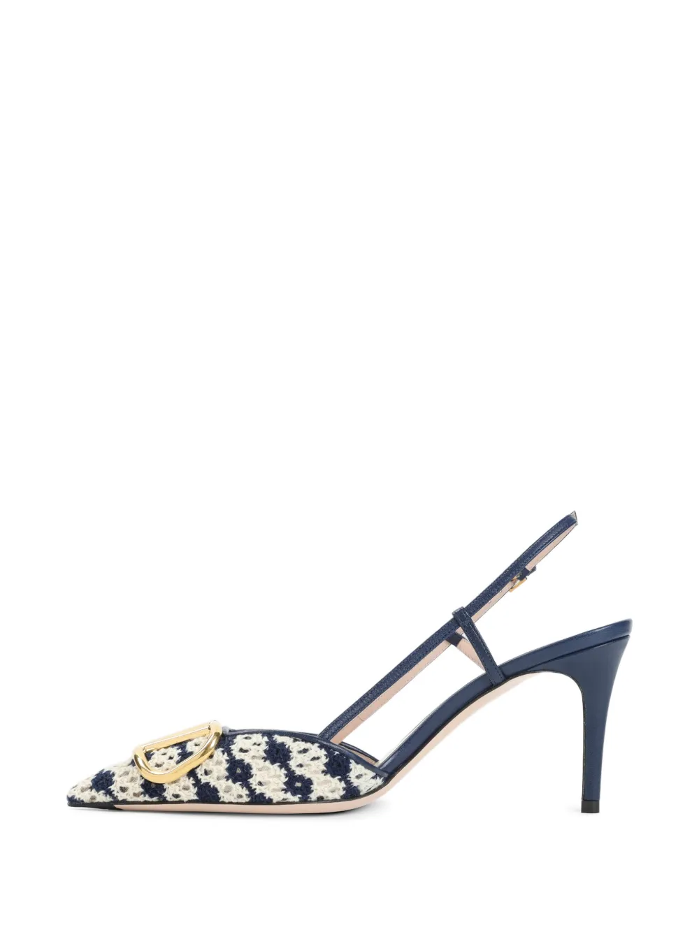 Valentino Garavani logo-plaque pumps Blauw