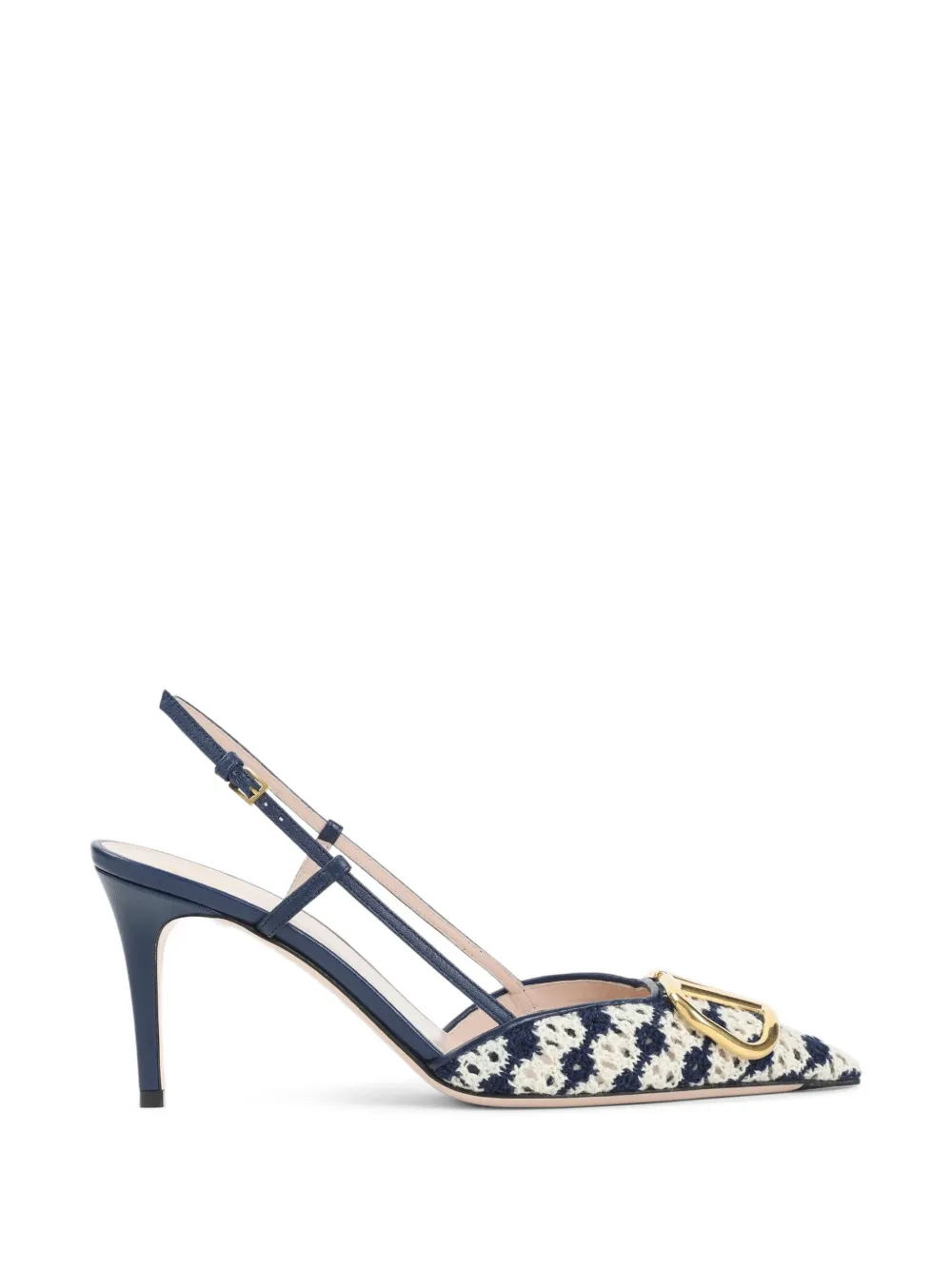 Valentino Garavani logo-plaque pumps Blauw