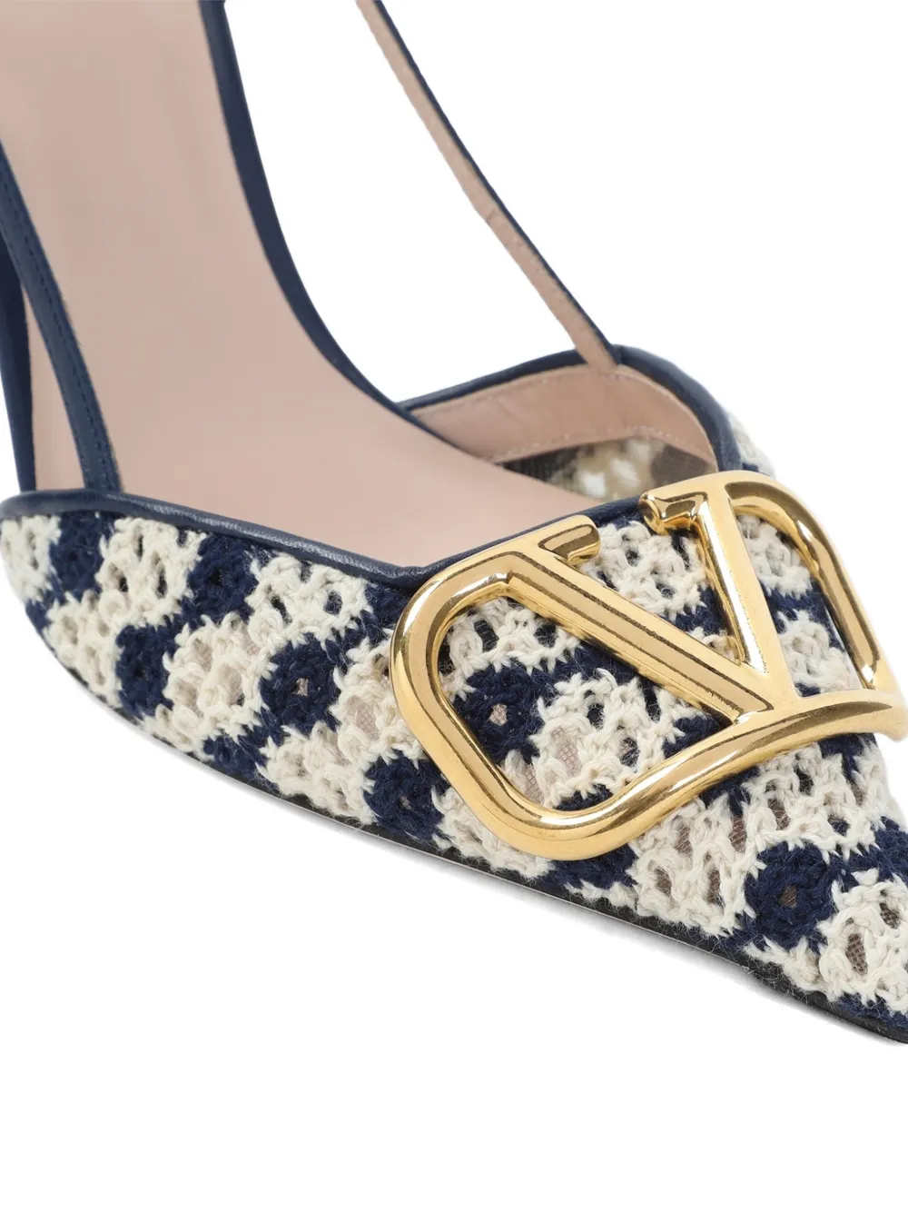 Valentino Garavani logo-plaque pumps Blauw