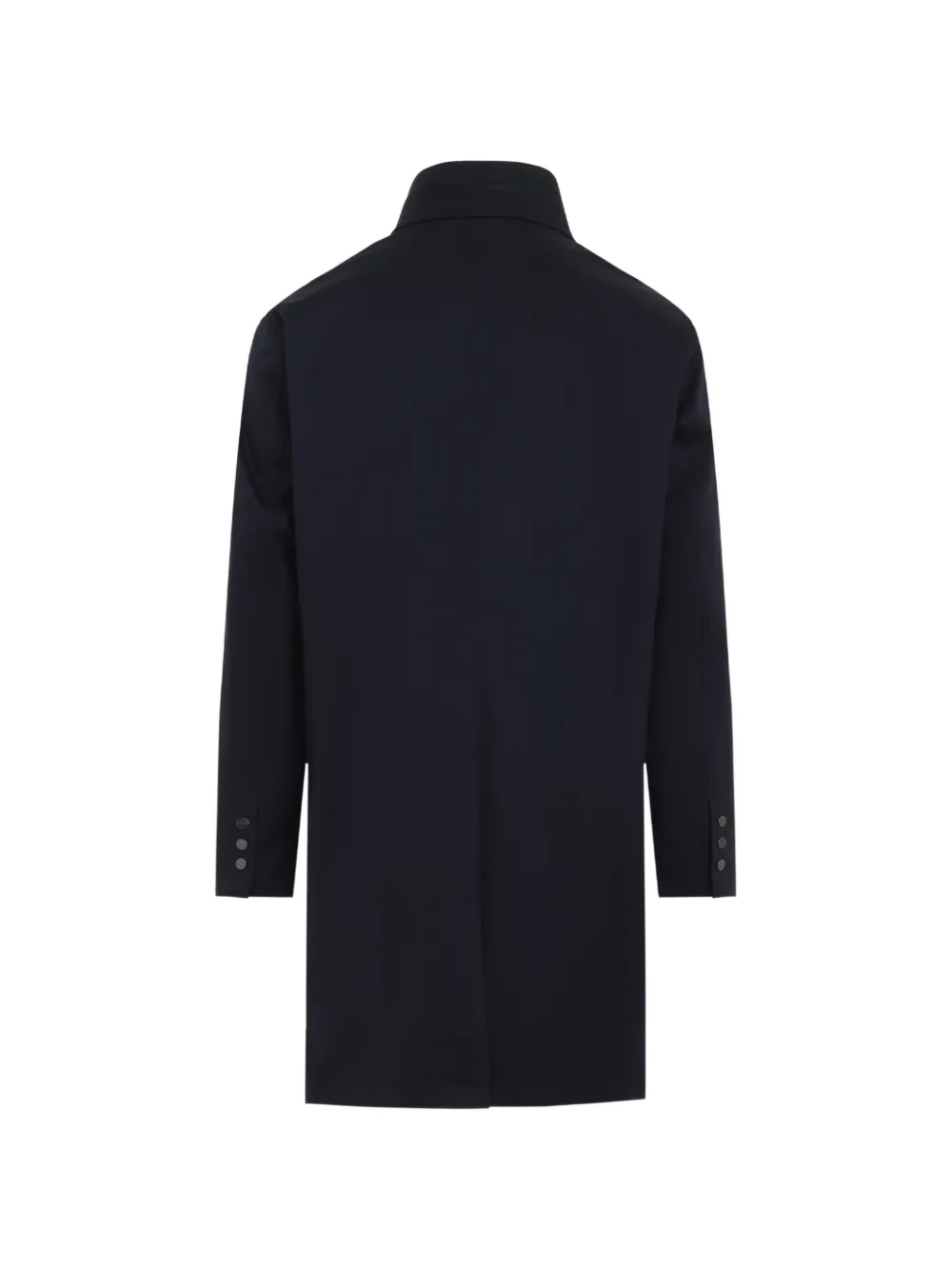 Kiton Jas met verborgen sluiting en hoge hals Blauw