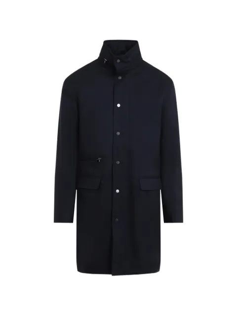 Kiton concealed-fastening high-neck coat