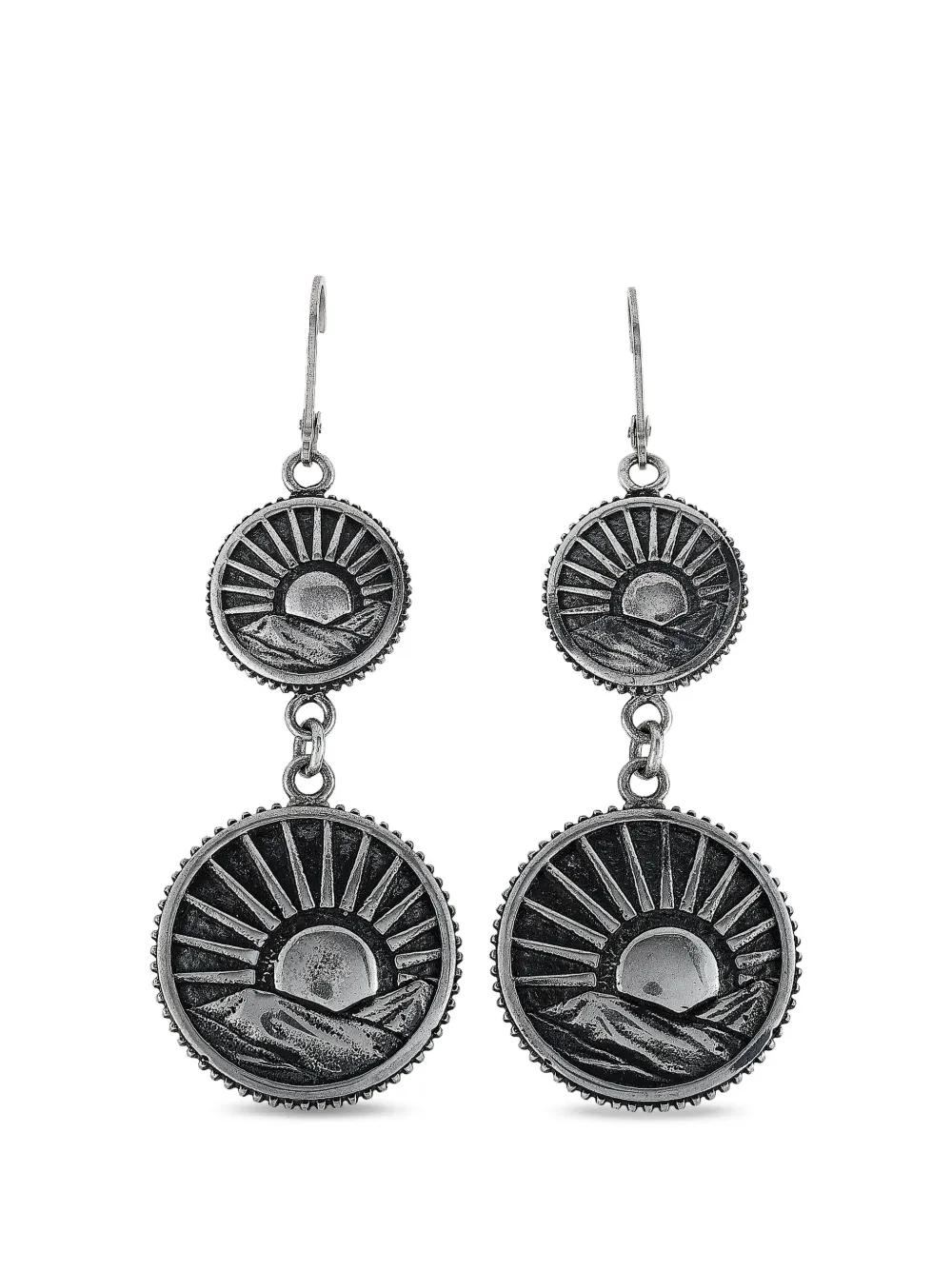 King Baby Sun Concho drop earrings - Argento