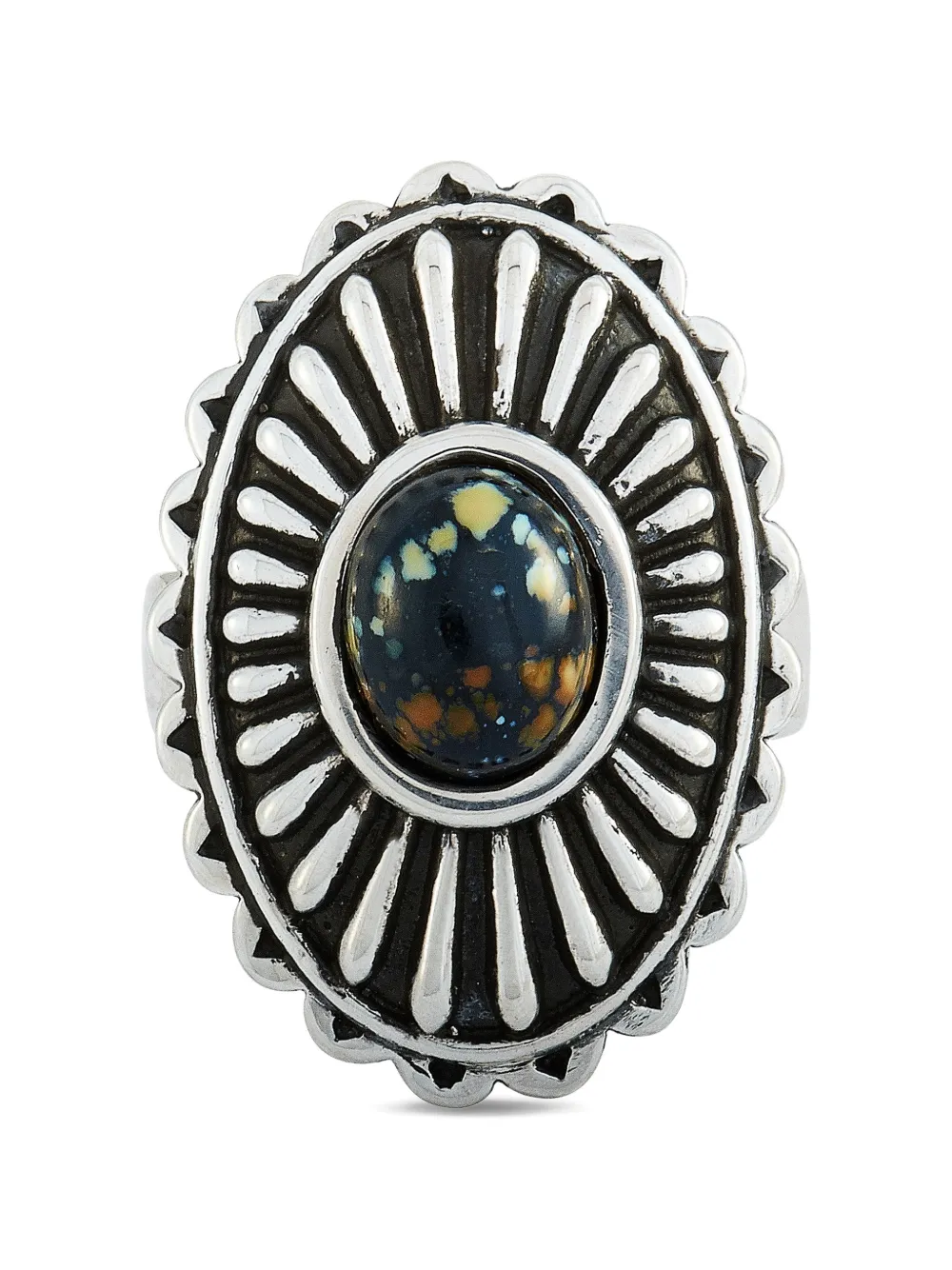 King Baby Starburst Concho turquoise ring - Silber