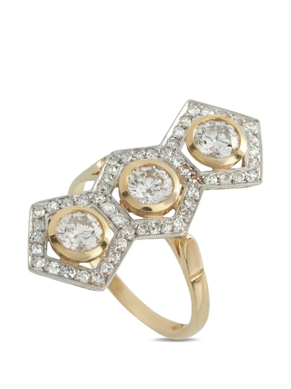 LB Exclusive diamond geometric ring - Oro