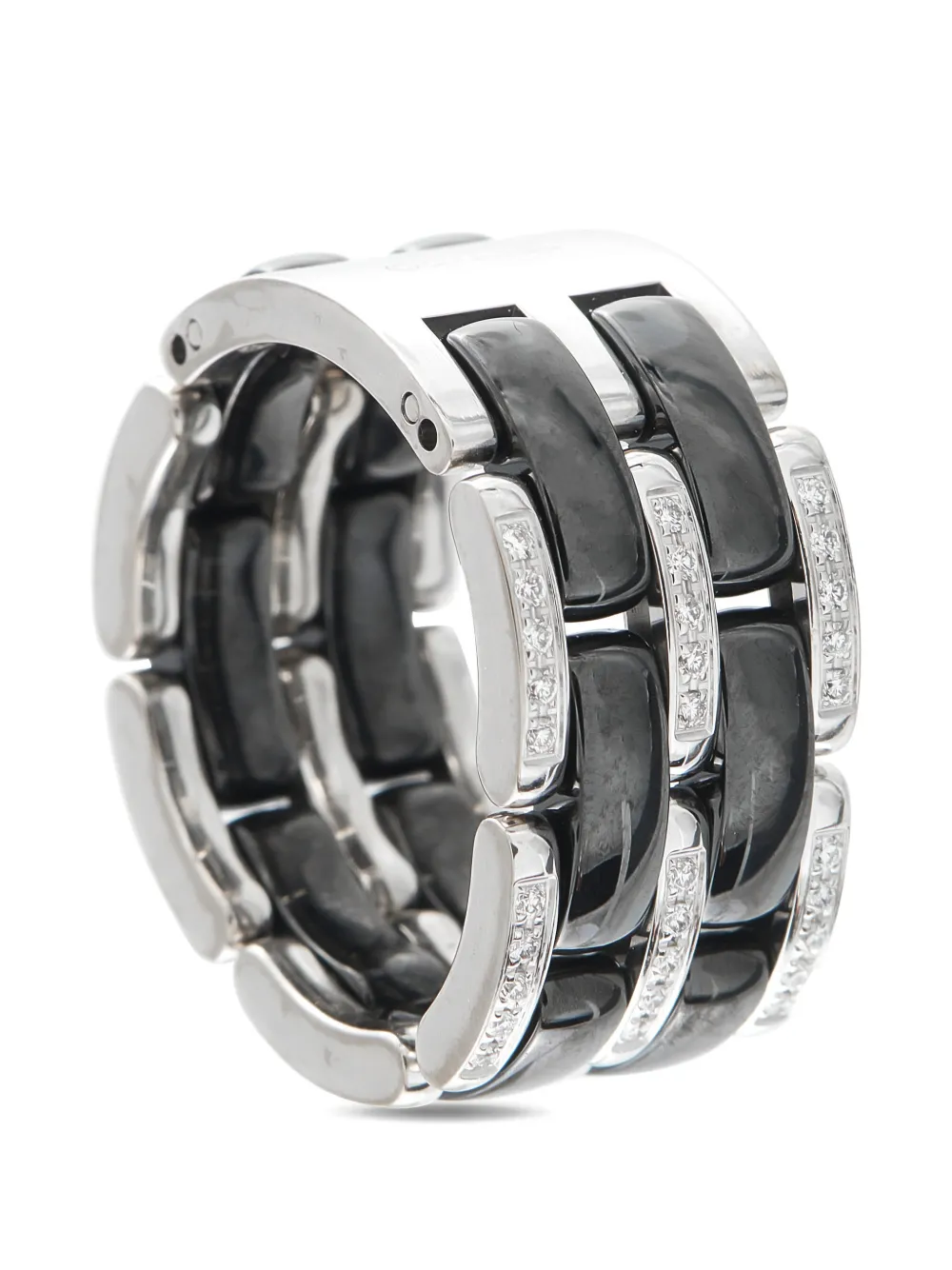 CHANEL Pre-Owned Ultra diamond and ceramic ring - Silber