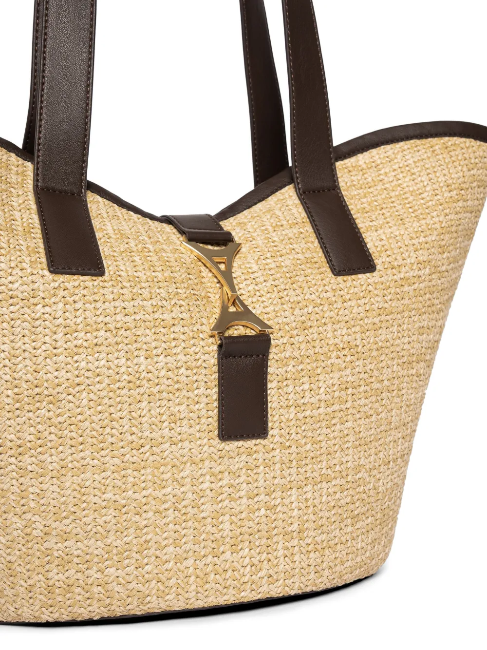 Manière De Voir Emera raffia shopper Beige