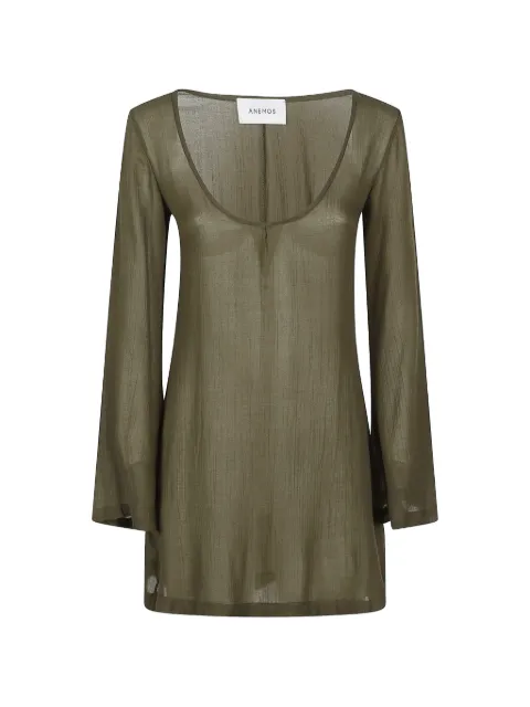 Anemos scoop-neck long-sleeve mini dress