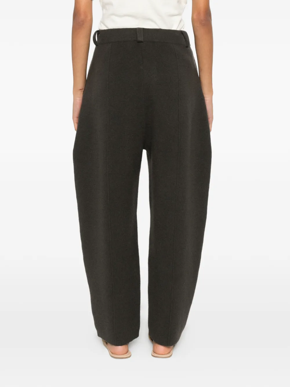 Lisa Yang Wrenda Seam-detail Straight-leg Trousers in Green, view 4