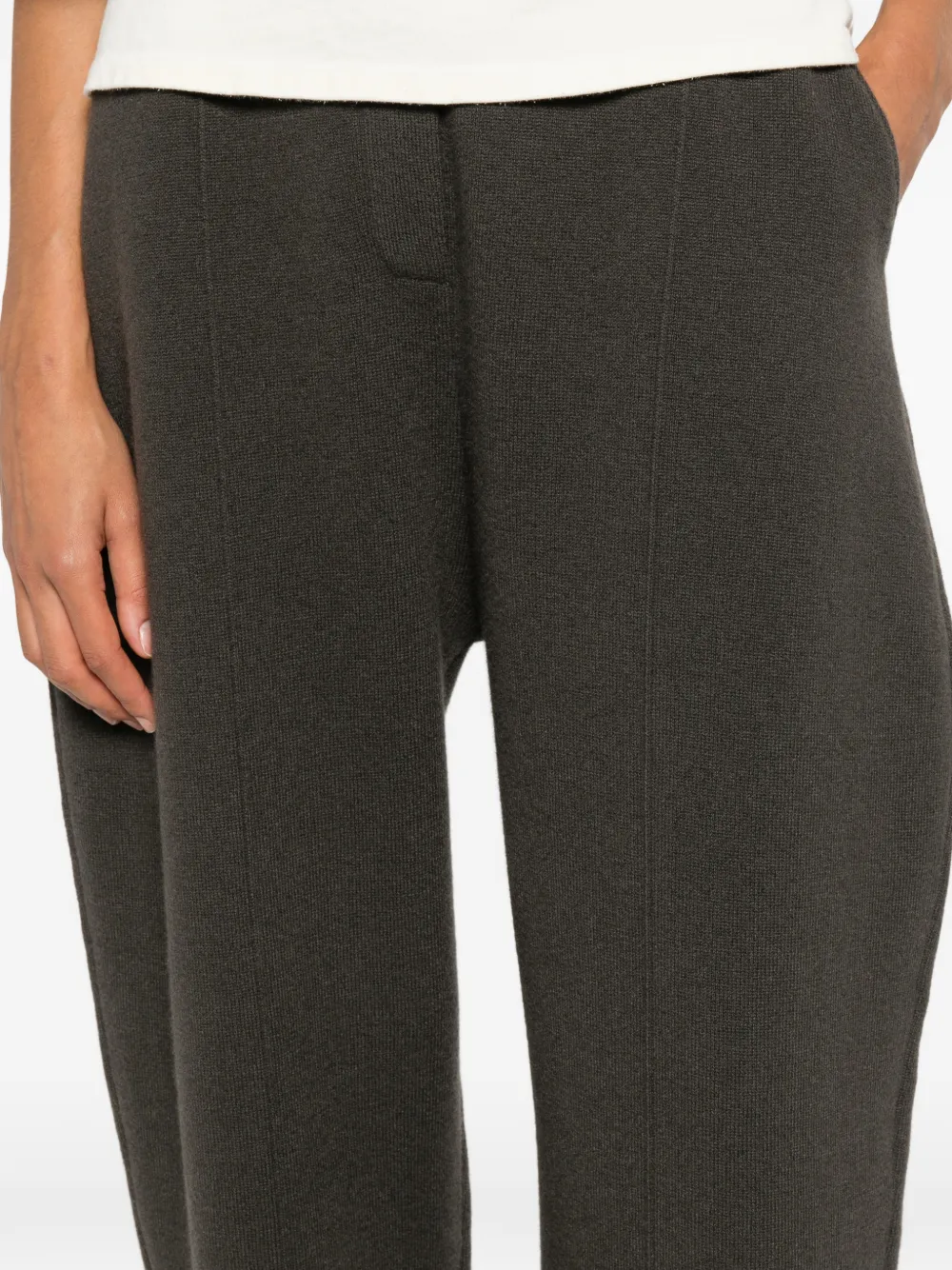 Lisa Yang Wrenda Seam-detail Straight-leg Trousers in Green, view 5