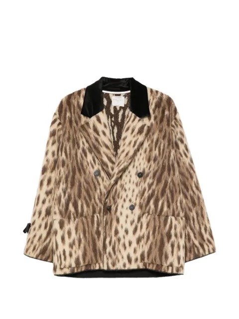 Forte Forte abrigo con doble botonadura y estampado de leopardo