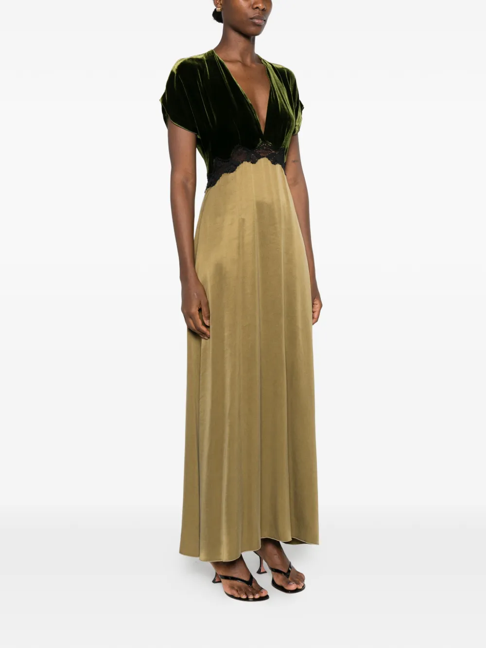 Forte Maxi-jurk met V-hals Groen