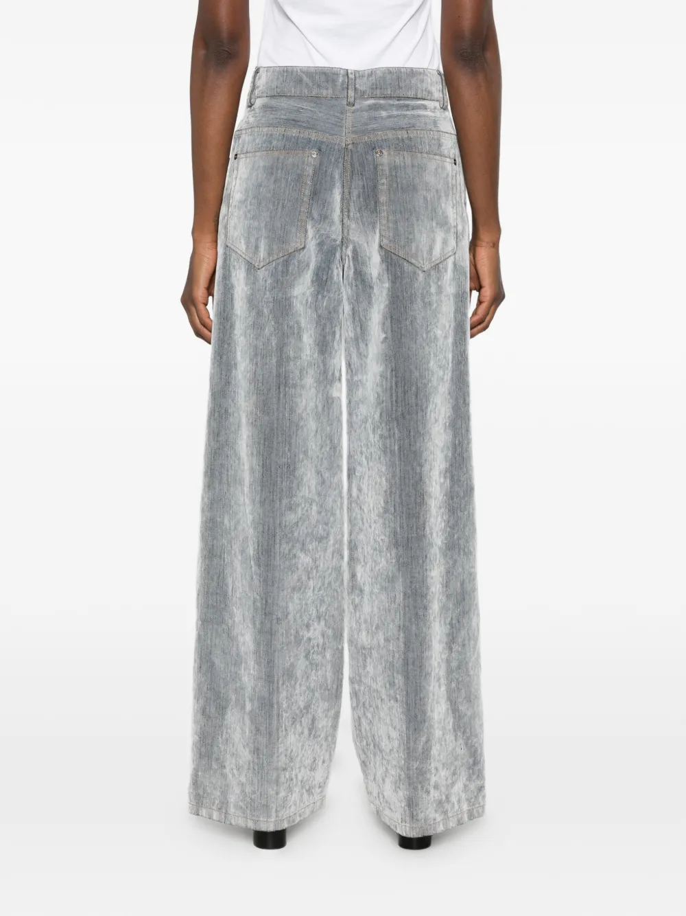 Forte Broek met fluwelen afwerking Grijs