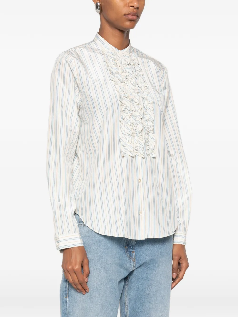 Forte blouse met ruches Beige
