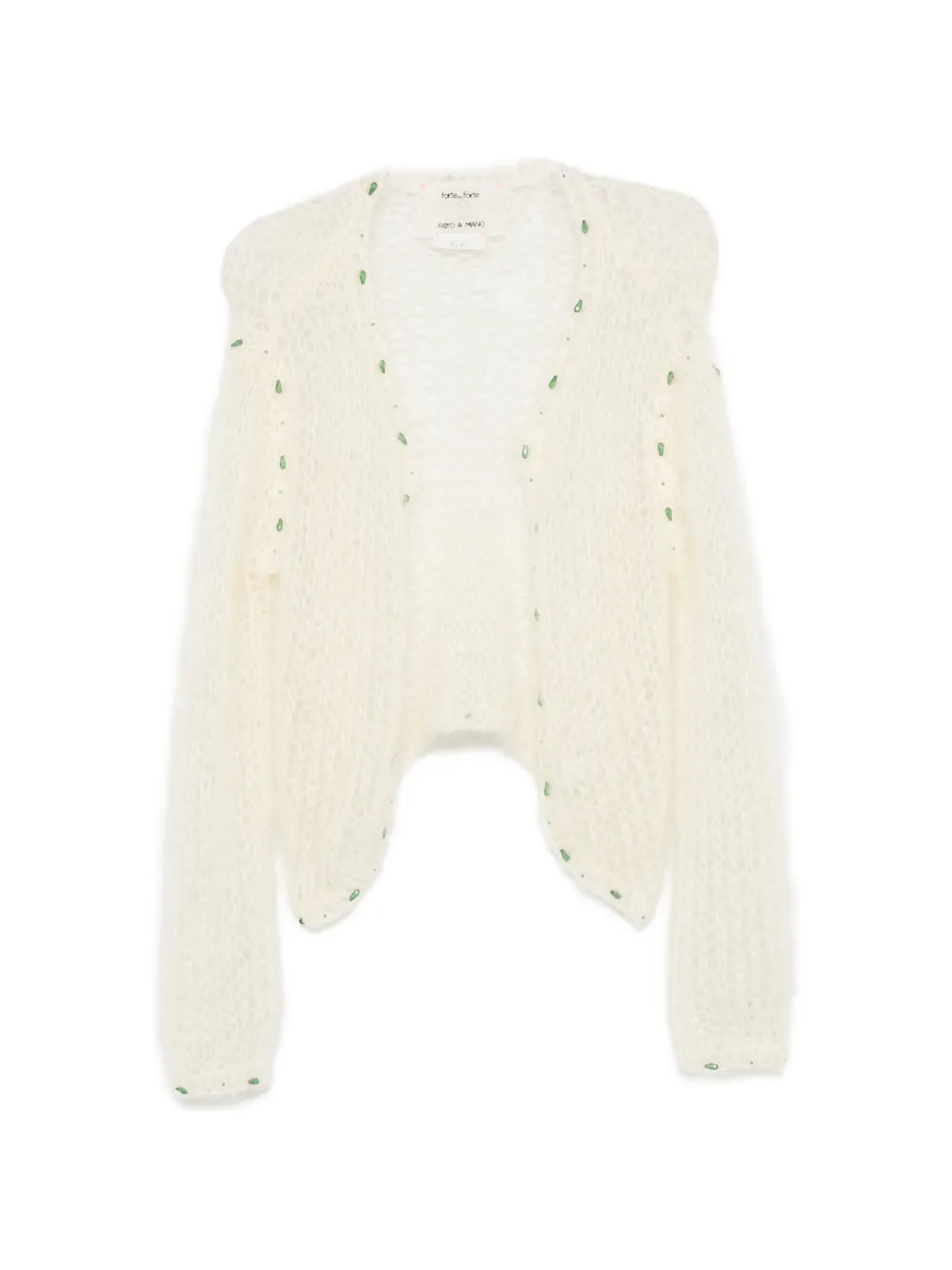 Forte Forte Lochstrick-Cardigan mit Perlenverzierung - Nude
