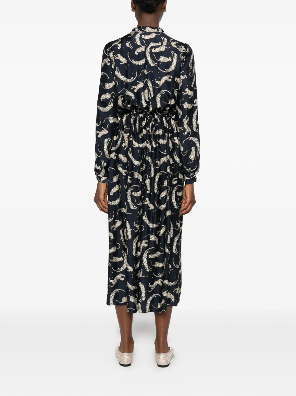 Forte Midi-jurk met luipaardprint Blauw