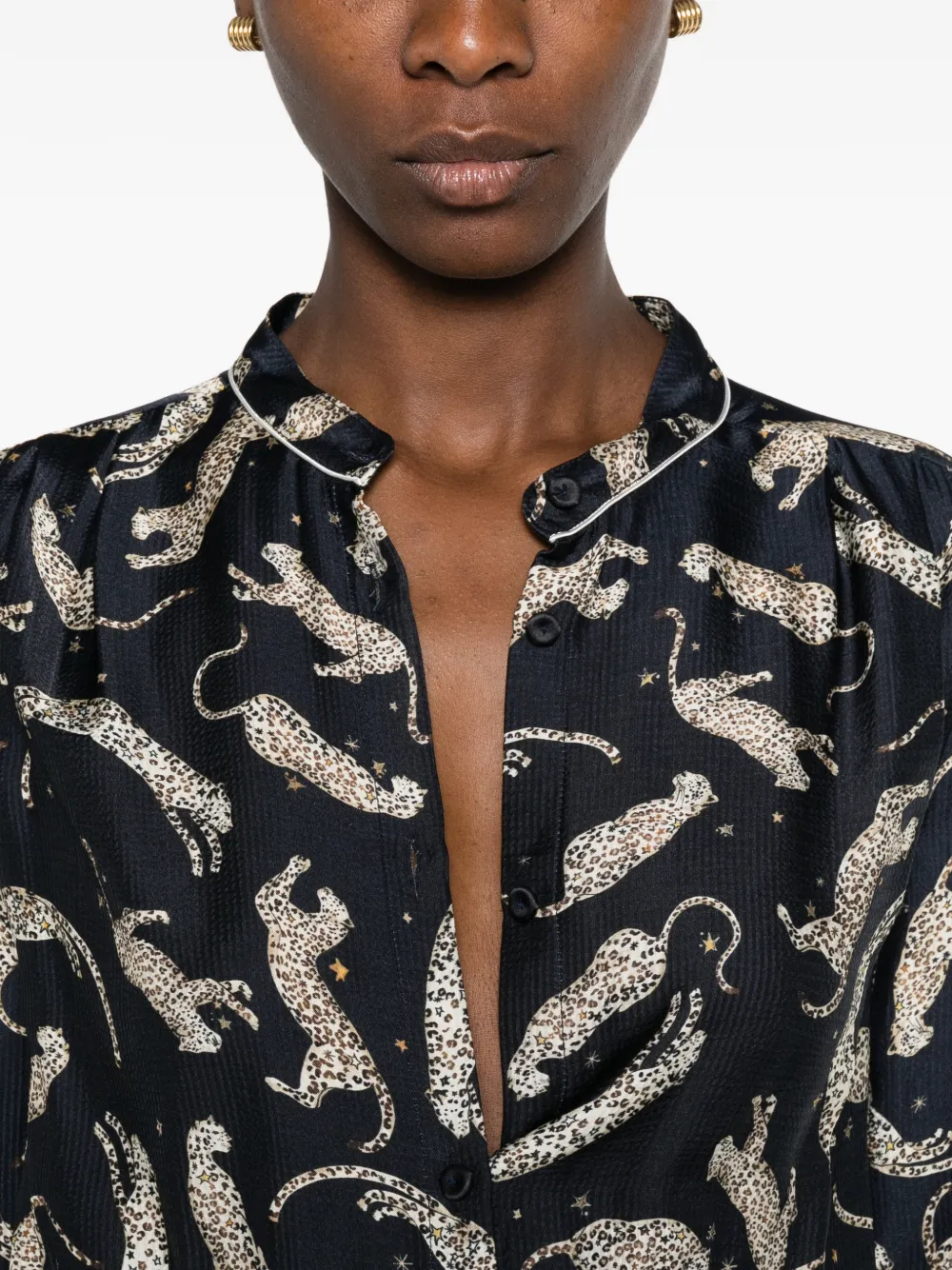 Forte Midi-jurk met luipaardprint Blauw