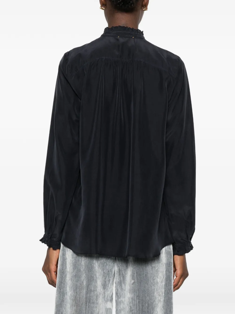 Forte Shirt met ruches afwerking Blauw