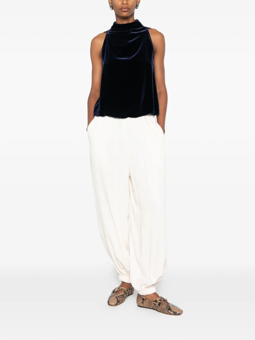Forte Fluwelen top Blauw