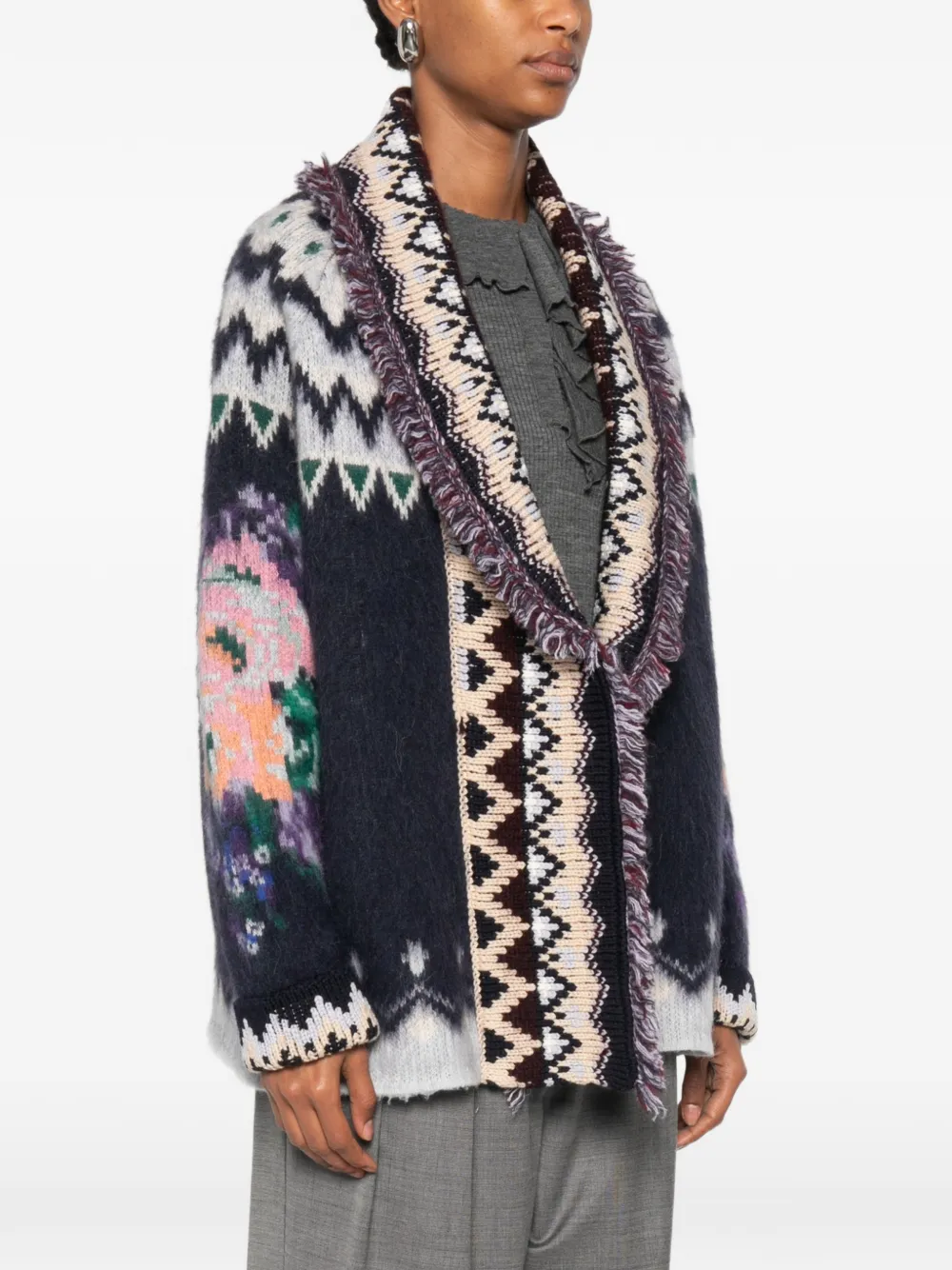 Forte Vest met franje afwerking Blauw