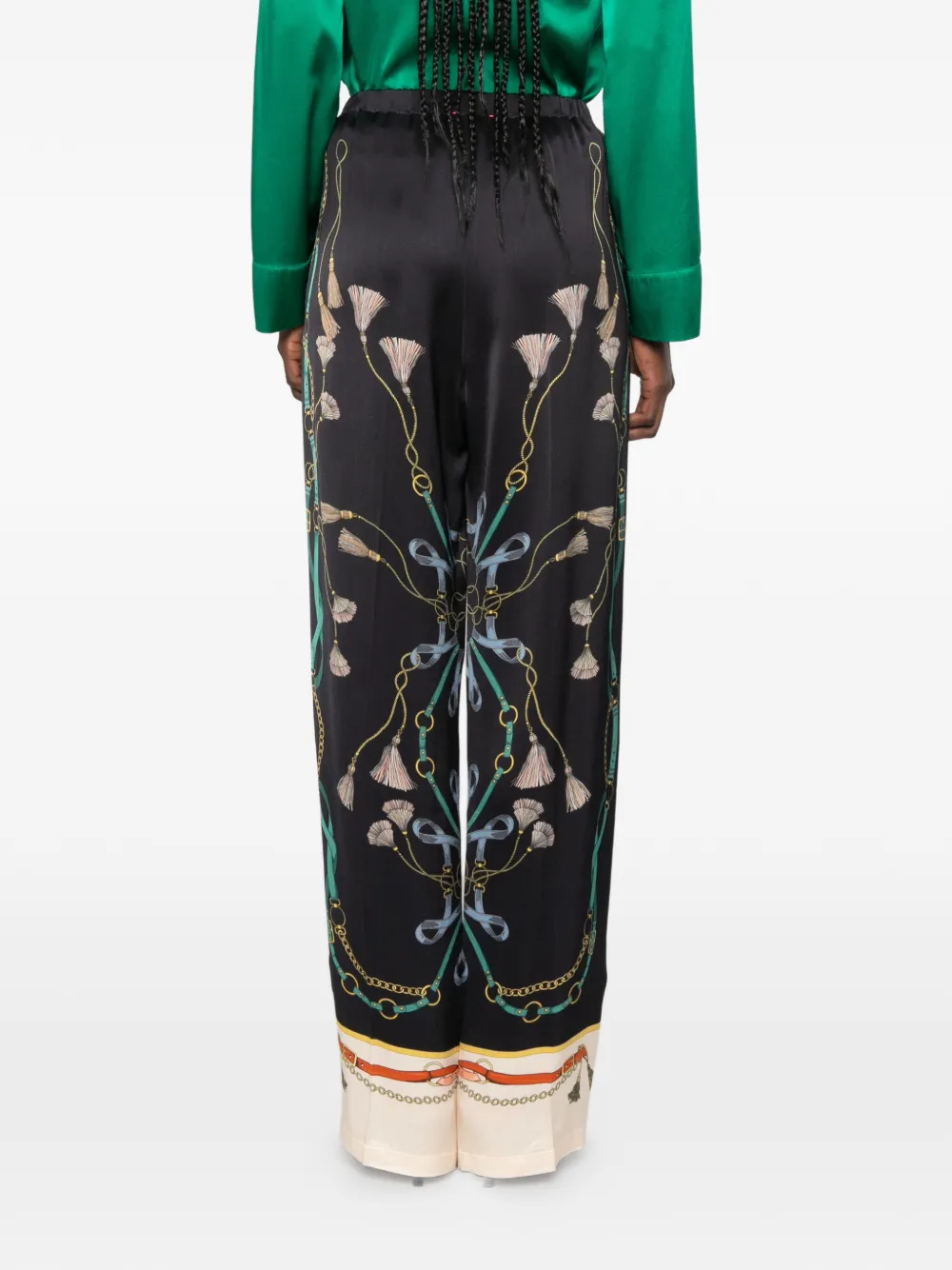 Forte Broek met kettingprint Zwart