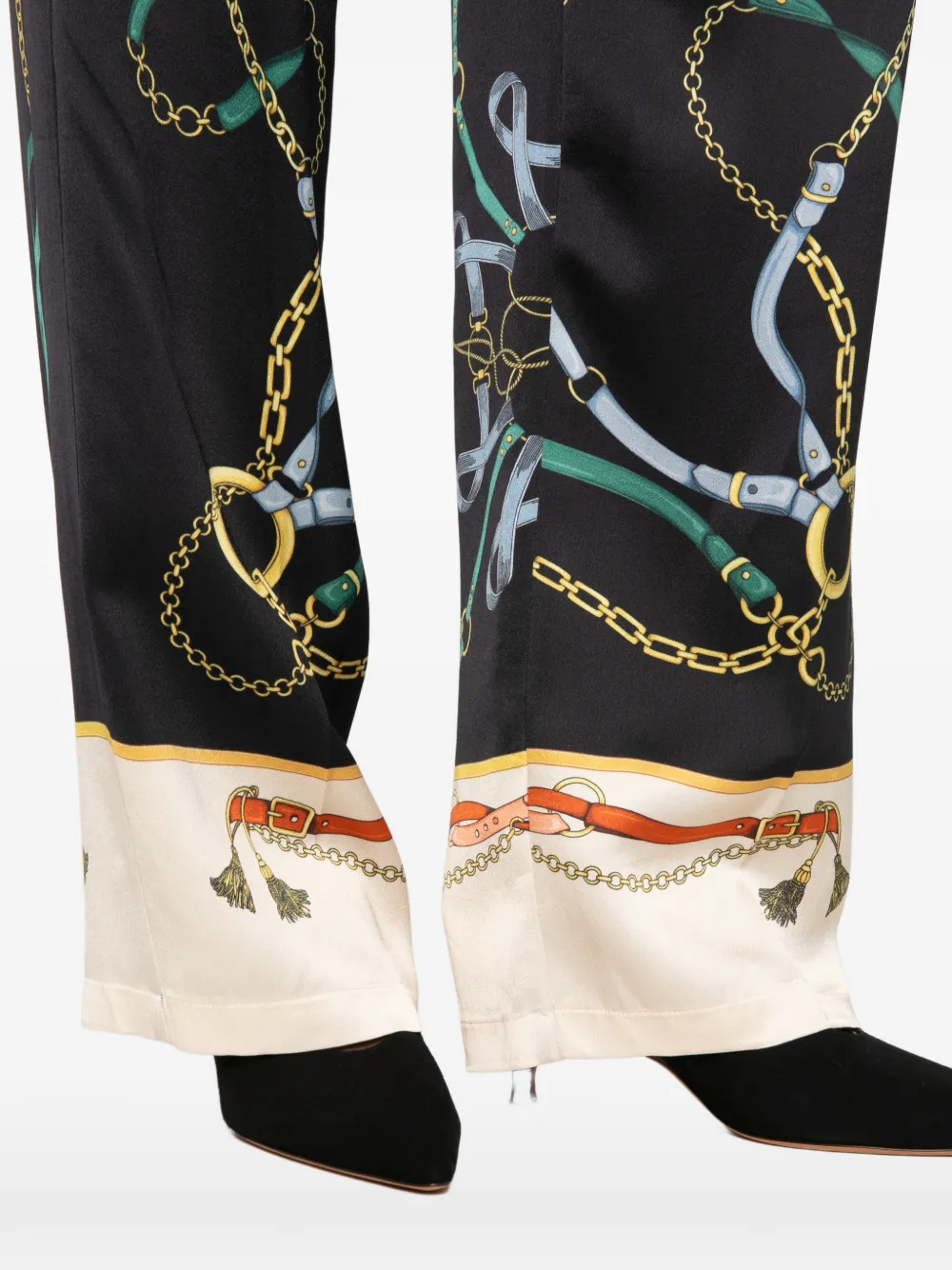 Forte Broek met kettingprint Zwart