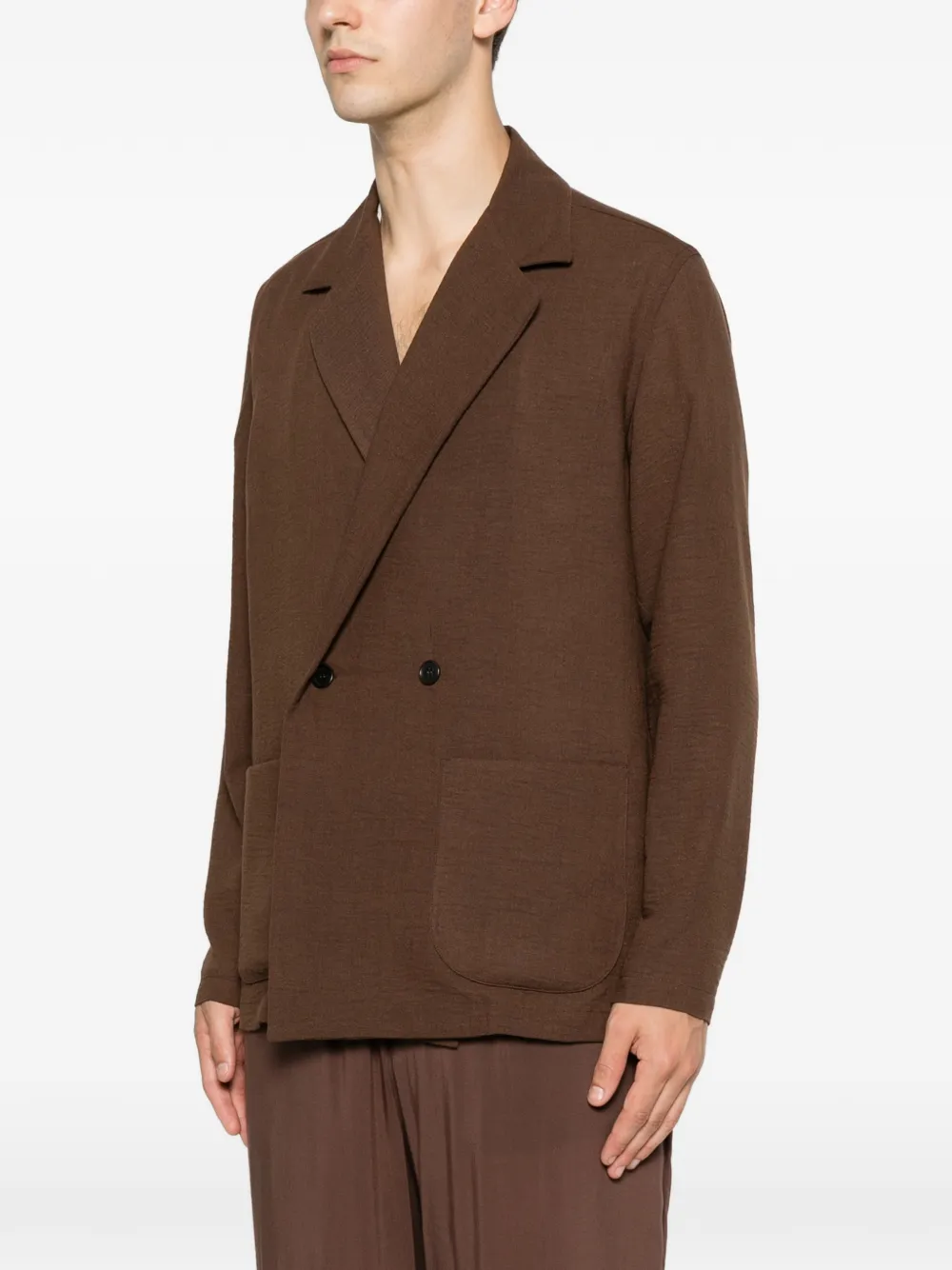  Marsem Blazer Con Solapas De Muesca - Marrón 
