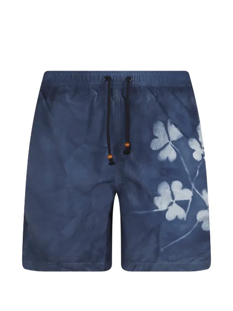 ESCAPISTA Ki garment‑dyed floral-print drawstring swim shorts