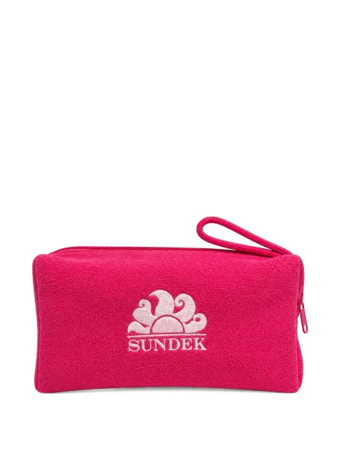 Sundek logo-embroidered terry-cloth clutch bag