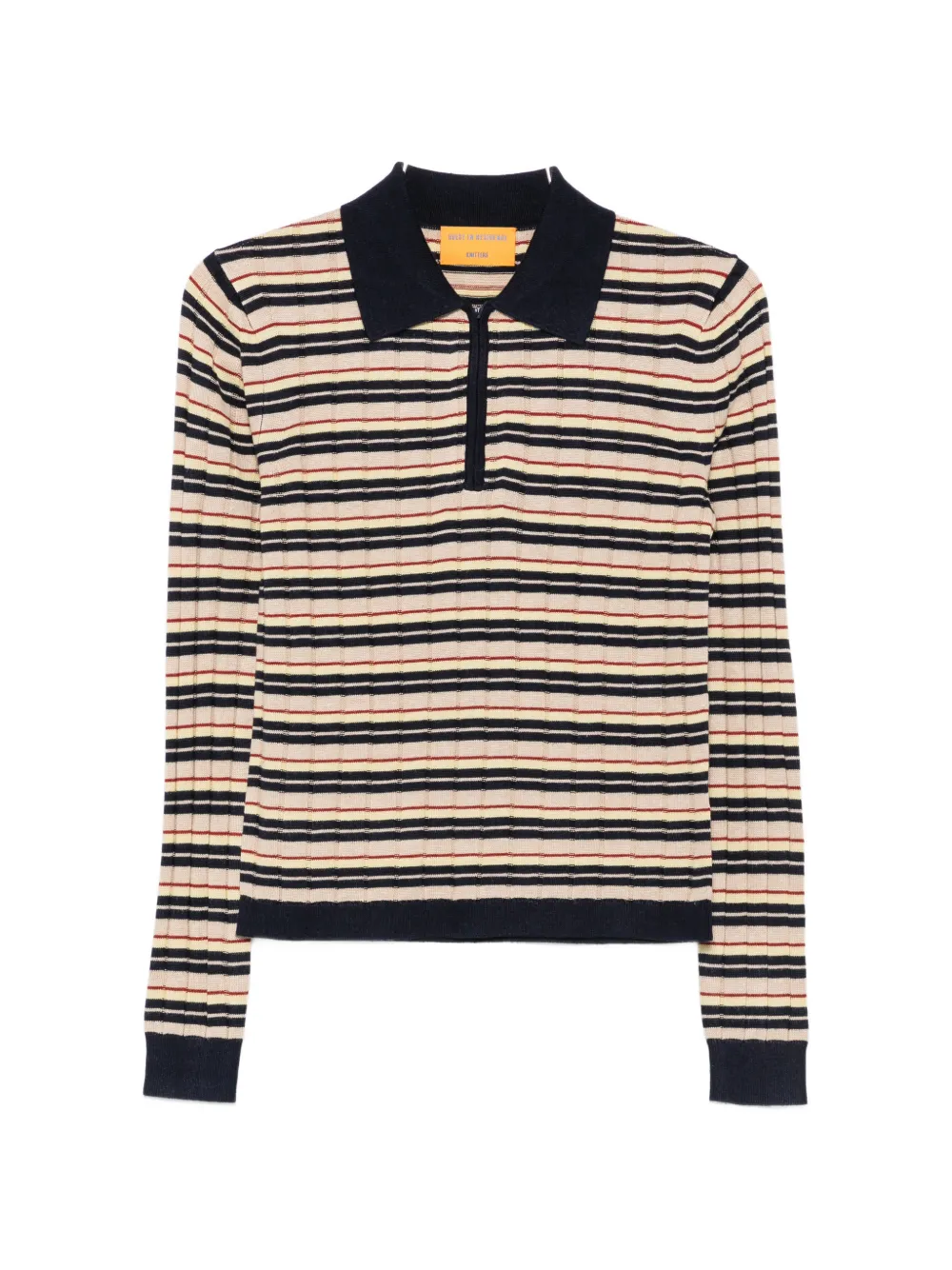 Guest In Residence striped half-zip polo shirt - Neutrals