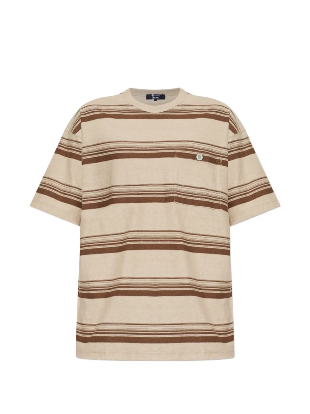 Comme des Garçons Homme Plus striped chest-pocket T-shirt - Toni neutri