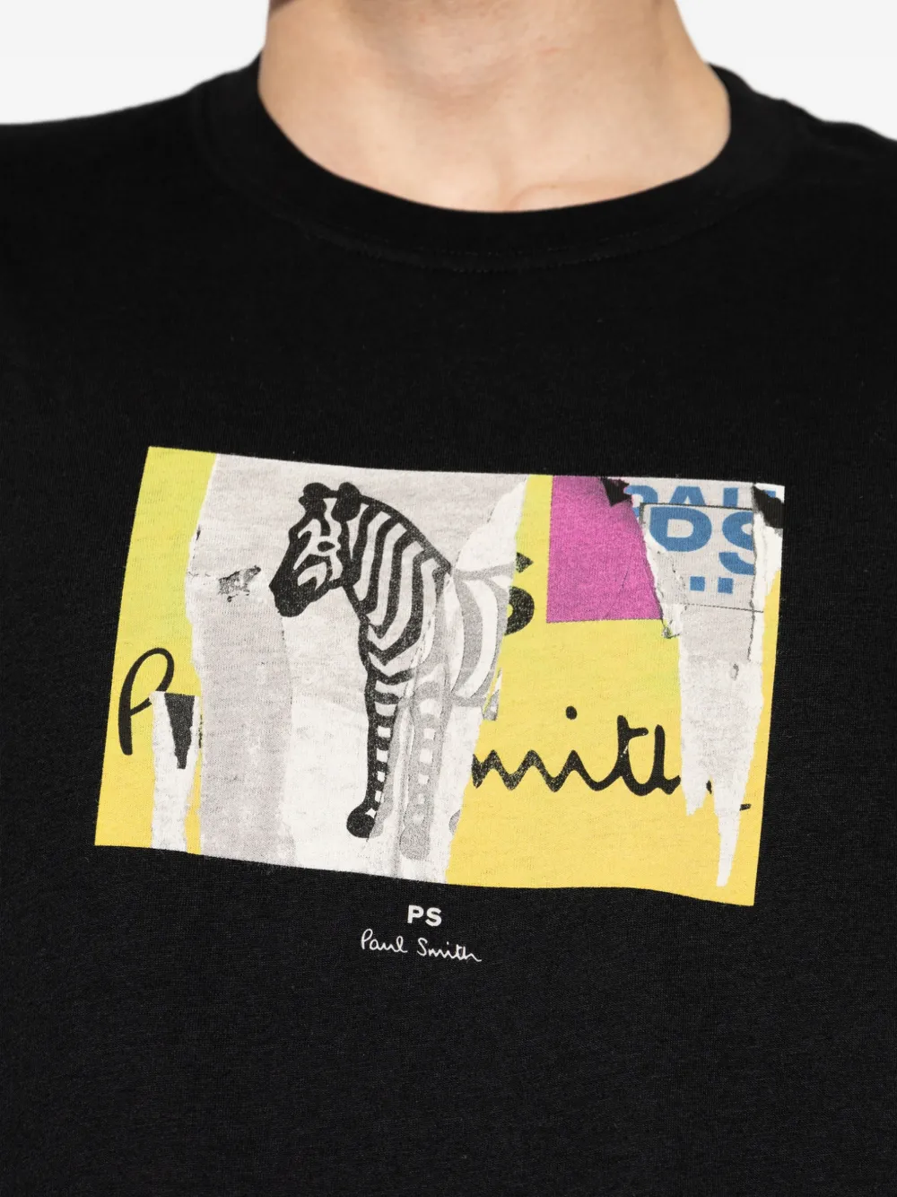 PS Paul Smith T-shirt met zebraprint Zwart
