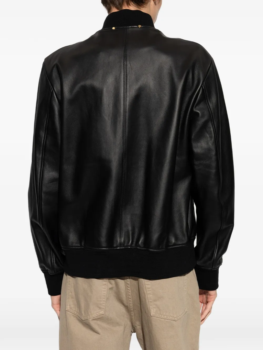 Paul Smith Leren bomberjack Zwart