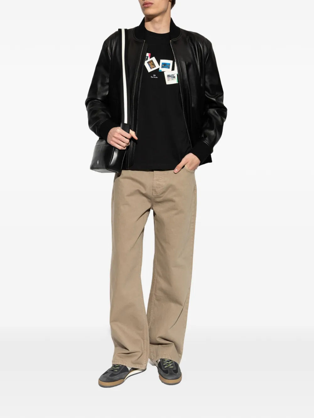 Paul Smith Leren bomberjack Zwart