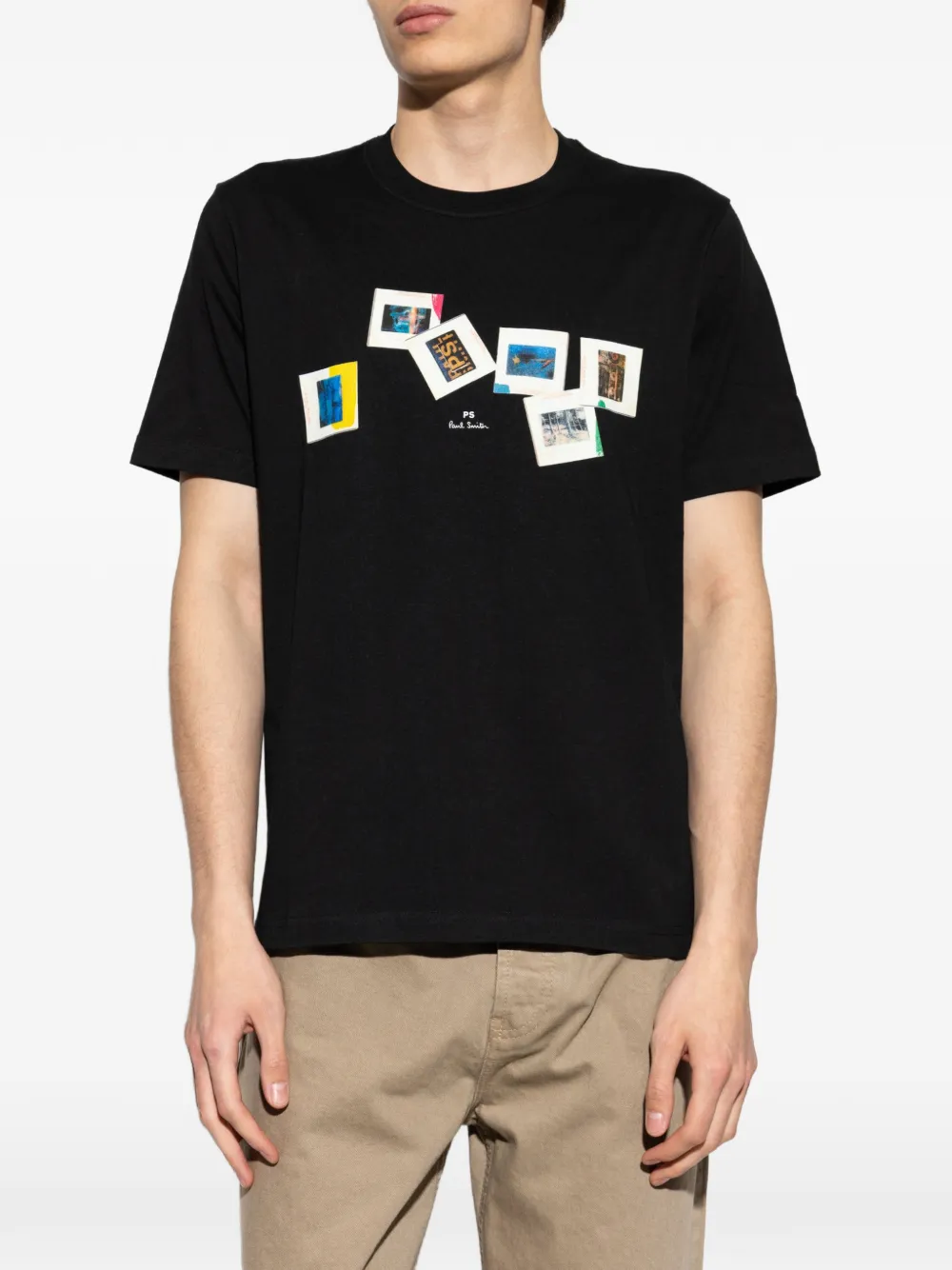 PS Paul Smith Slides T-shirt met print Zwart