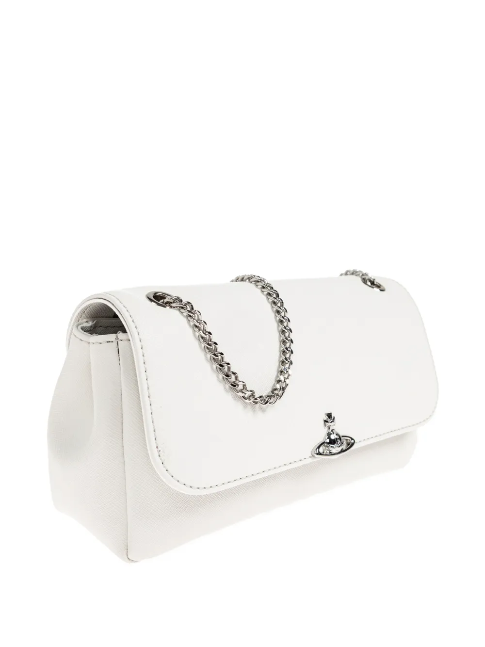 Vivienne Westwood Orb-plaque chain-strap shoulder bag - Bianco