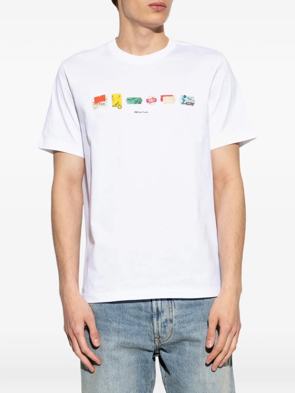 PS Paul Smith Stickers T-shirt met grafische print Wit