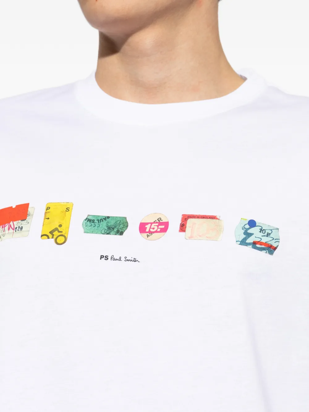 PS Paul Smith Stickers T-shirt met grafische print Wit