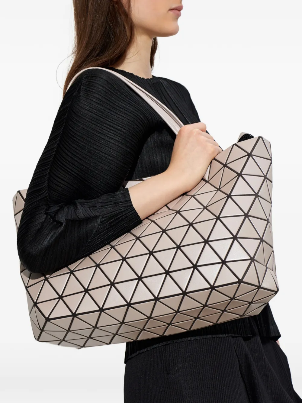 Bao Issey Miyake Shopper met geometrisch vlak Beige