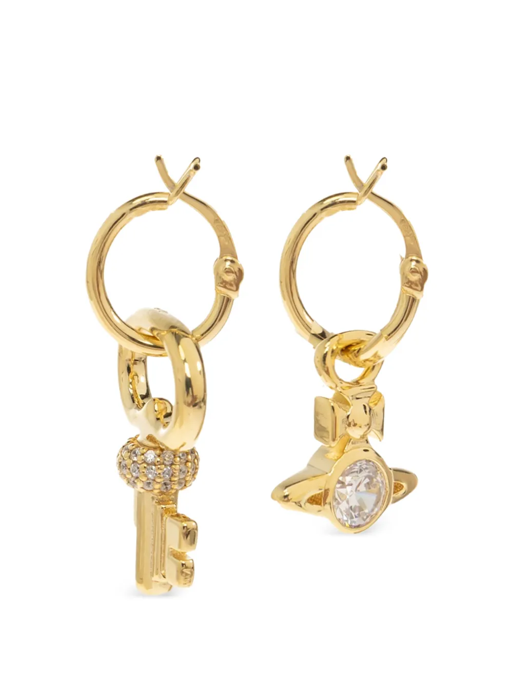 Vivienne Westwood Baya asymmetric-charm earrings - Oro