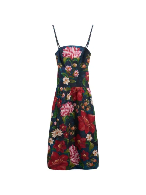 Barbour x Farm Rio midi Wild Flower floral-print beaded-strap dress