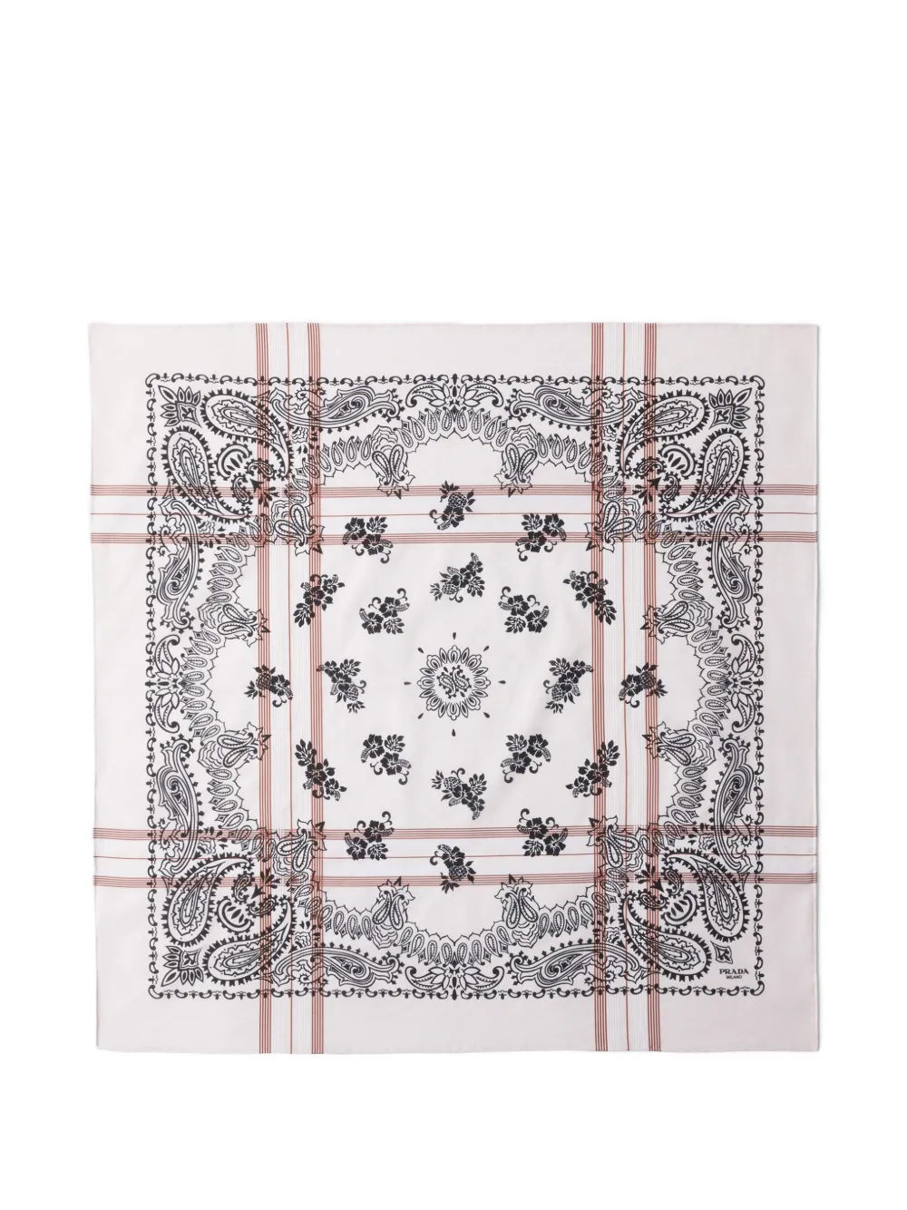 Prada printed cotton scarf 65 - Toni neutri