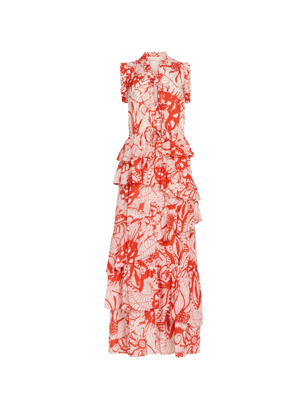 Marie Oliver Franklen ruffled maxi dress - Rosso
