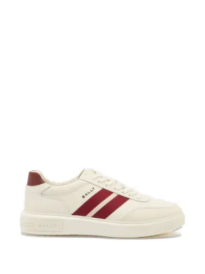 柊BALLY ホワイト/レッド スニーカー Bally Raise Leather Sneakers | White | FARFETCH