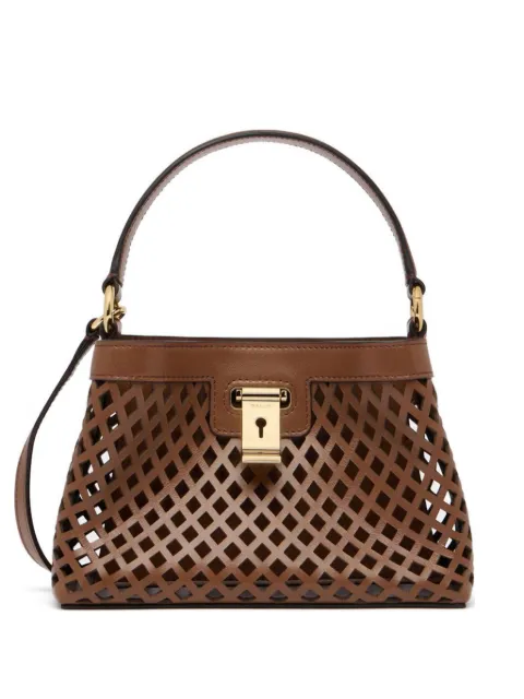 Bally lille Lock Me taske i læder med laserskåret detalje