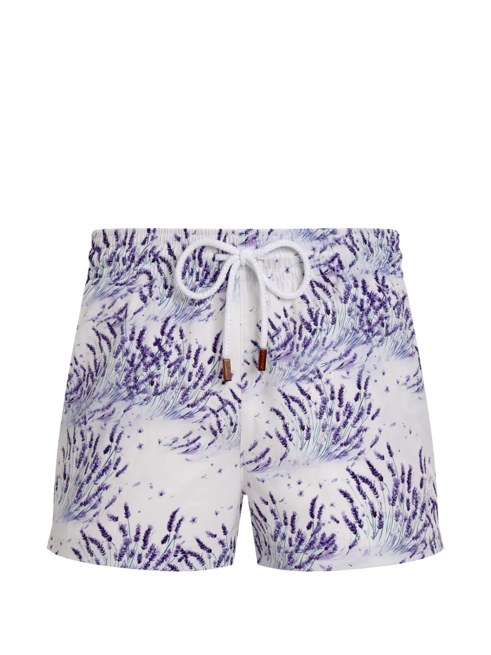 Vilebrequin lavender-print drawstring swim shorts - Weiß