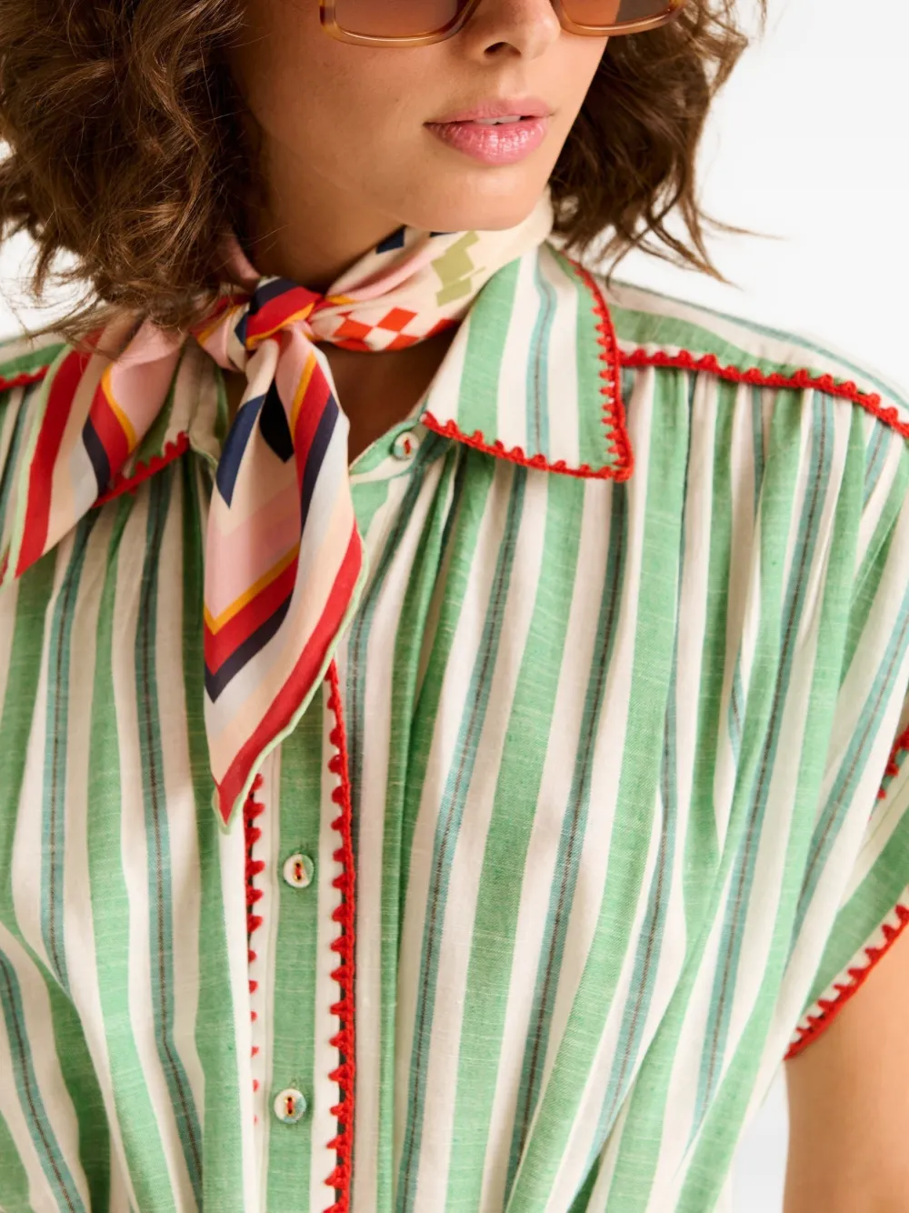 Carolina K Valerie gestreepte midi-jurk Groen