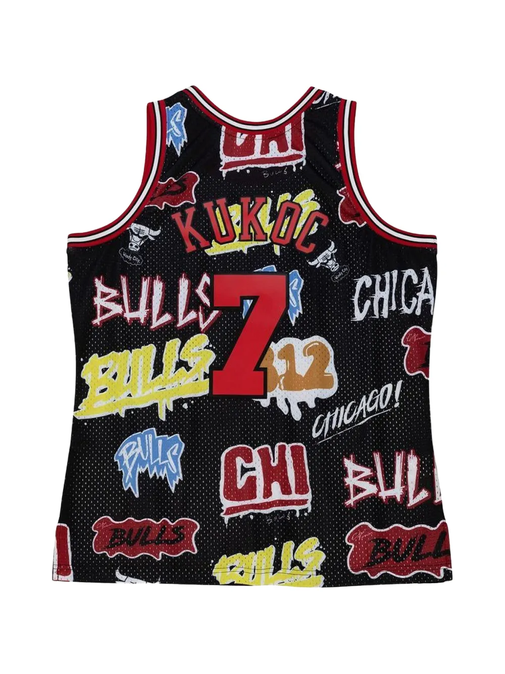 Mitchell & Ness Chicago Bulls 1997 Toni Kukoč Slap Sticker Swingman top Zwart