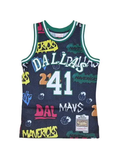 Mitchell & Ness Swingman graffiti-print jersey